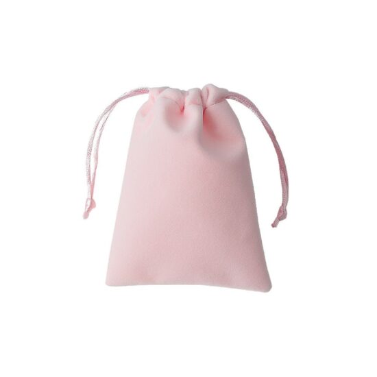 Pink Velvet Drawstring Jewelry Pouch for Gift and Accessories Packaging