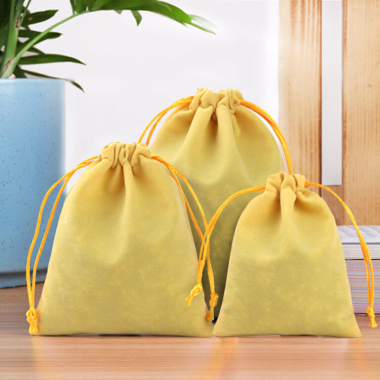 Velvet drawstring pouch for jewelry and electronic storage