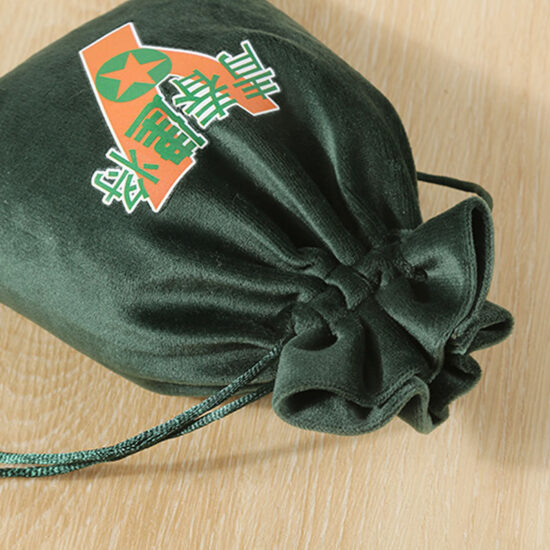 Velvet drawstring pouch for wine bottle and jewelry packaging