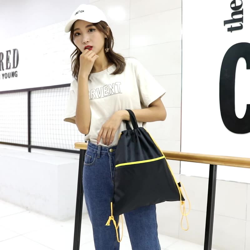 Waterproof nylon cylinder drawstring pouch for travel or storage use