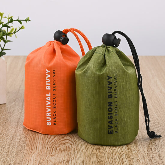 Water-resistant cylindrical nylon drawstring pouch for travel storage