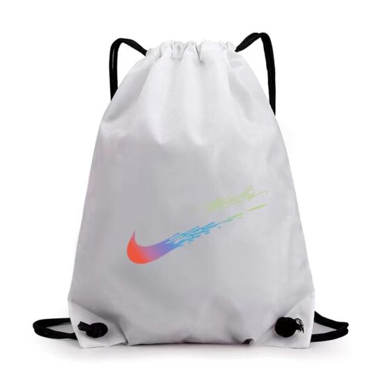 Soccer-themed waterproof drawstring backpack made of Oxford fabric for sports gear