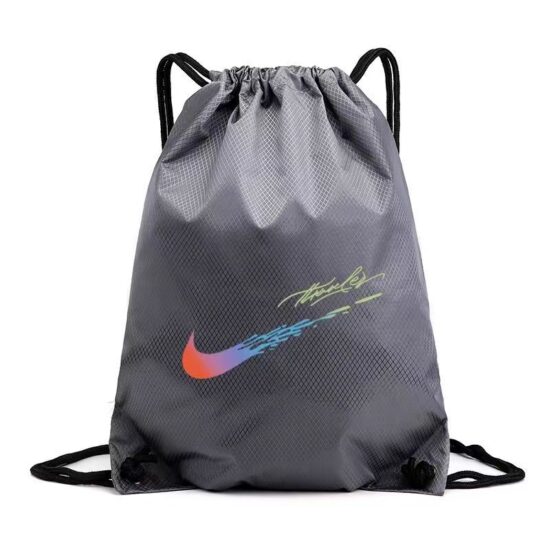 Soccer-themed waterproof drawstring backpack made of Oxford fabric for sports gear