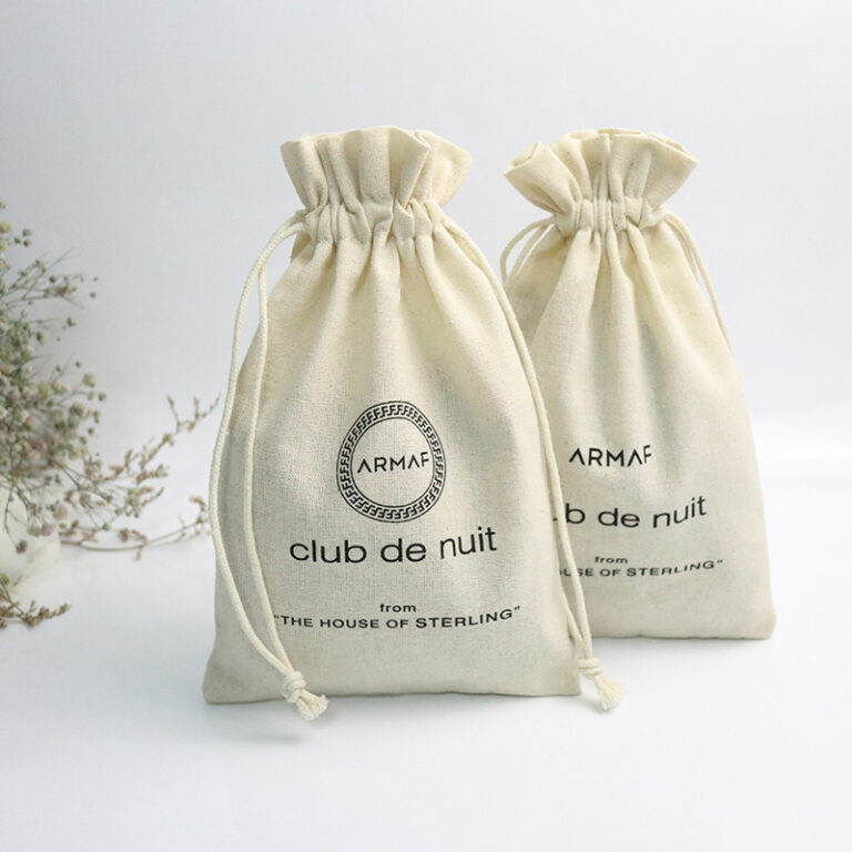 100% Cotton Drawstring Bag with Custom Printing Option