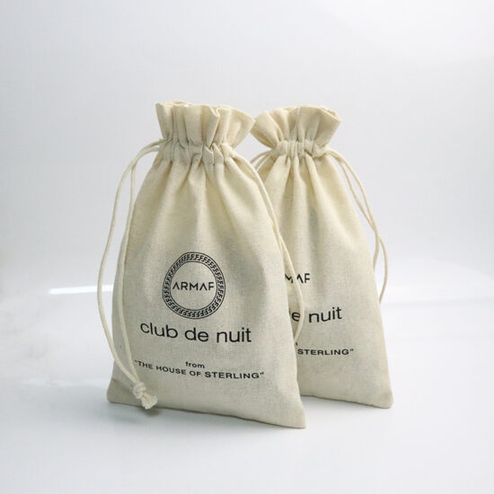 100% Cotton Drawstring Bag with Custom Printing Option