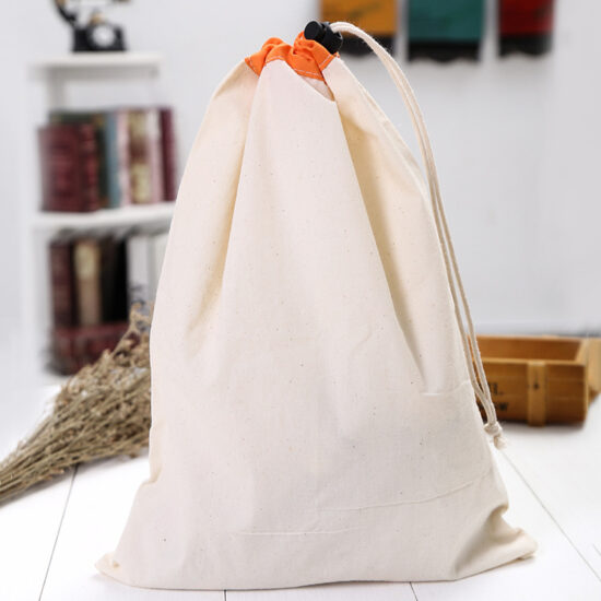 Custom Cotton Drawstring Bag for Gift and Shopping Use
