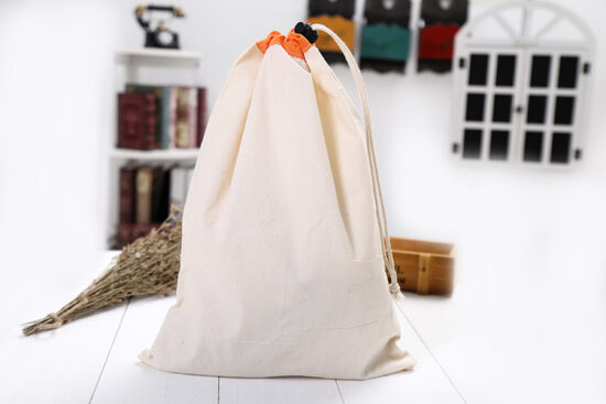 Custom Cotton Drawstring Bag for Gift and Shopping Use