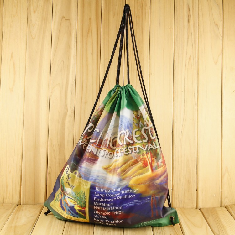 Heat Transfer Printed Polyester Drawstring Bag