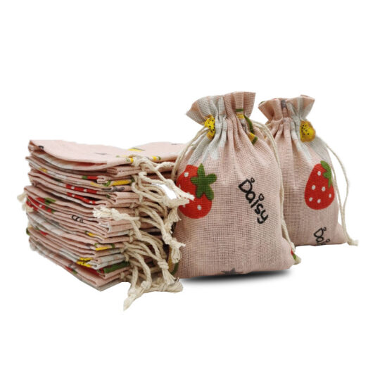 Printed Cotton Linen Drawstring Bags for Mosquito Repellent Sachets