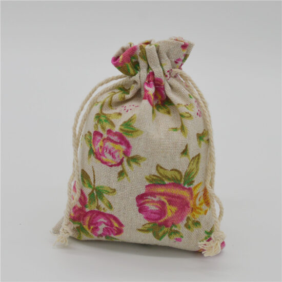 Printed Cotton Linen Drawstring Bags for Mosquito Repellent Sachets