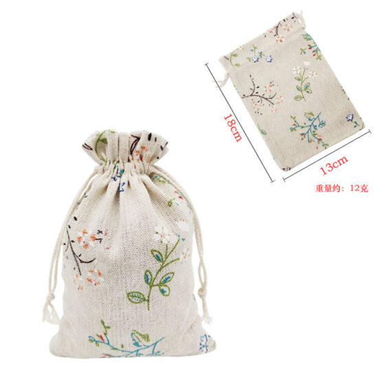 Printed Cotton Linen Drawstring Bags for Mosquito Repellent Sachets