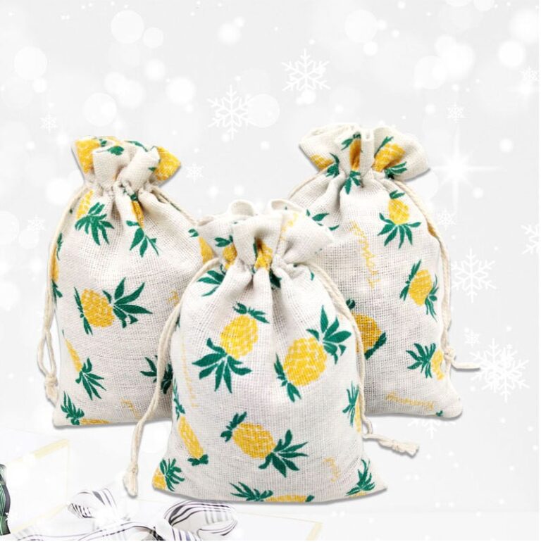 Printed Cotton Linen Drawstring Bags for Mosquito Repellent Sachets