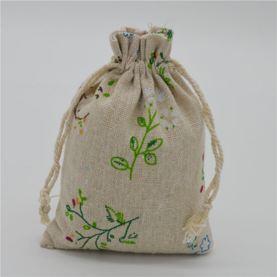 Printed Cotton Linen Drawstring Bags for Mosquito Repellent Sachets