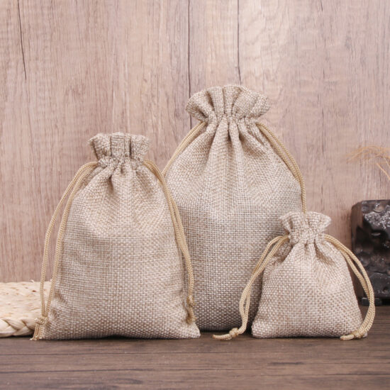 Custom Imitation Burlap Drawstring Gift Bag