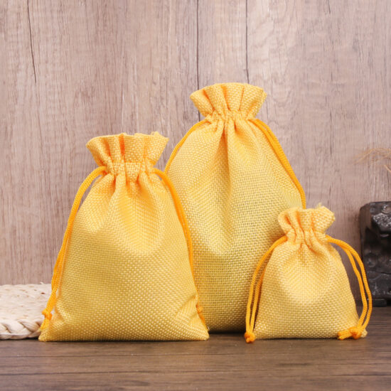 Custom Imitation Burlap Drawstring Gift Bag