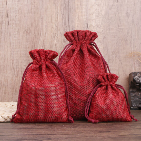 Custom Imitation Burlap Drawstring Gift Bag