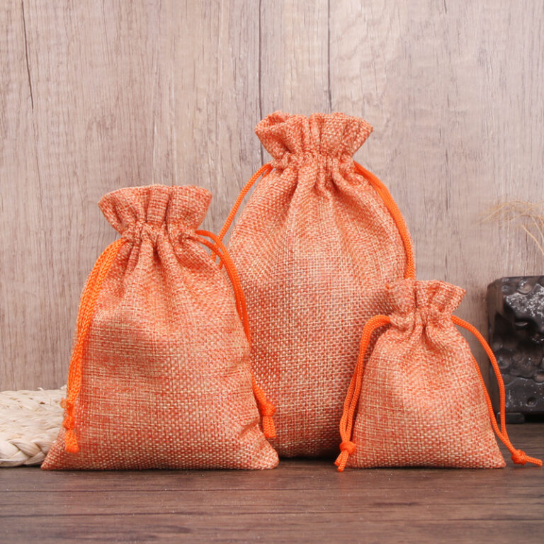 Custom Imitation Burlap Drawstring Gift Bag