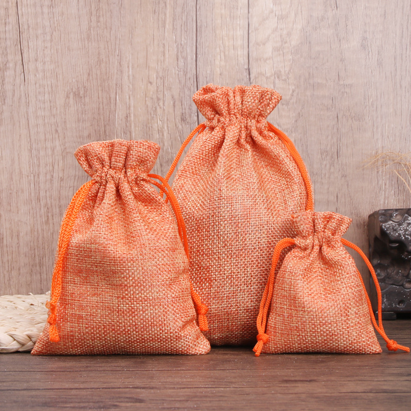 Custom Imitation Burlap Drawstring Gift Bag