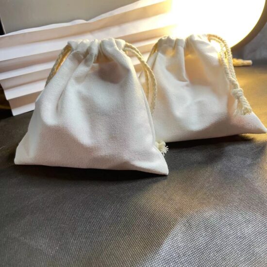 Thick Cotton Canvas Drawstring Bag Beige – Custom Logo Printing