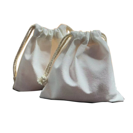Thick Cotton Canvas Drawstring Bag Beige – Custom Logo Printing