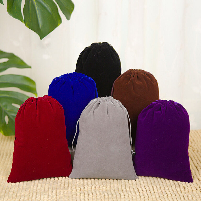 Velvet drawstring pouch for jewelry and electronic storage