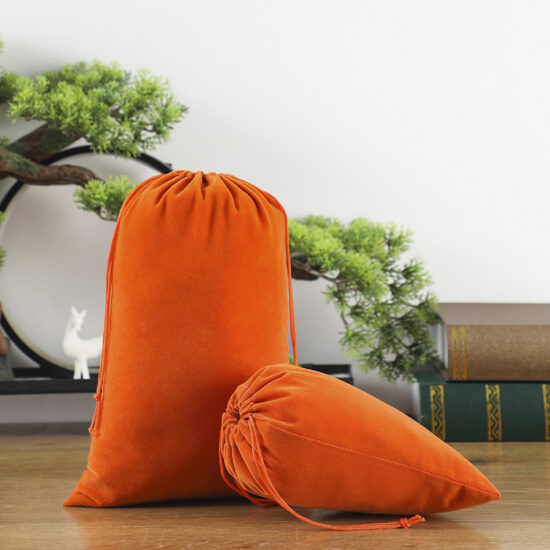 Velvet drawstring pouch for jewelry and electronic storage

