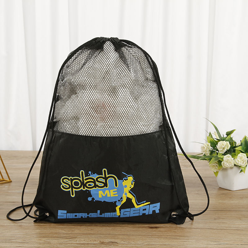 Custom polyester nylon 420D drawstring bag for sports and cycling