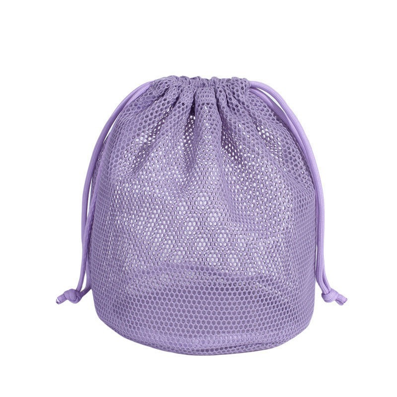Multi-color mesh drawstring bags for toy and sports gear storage