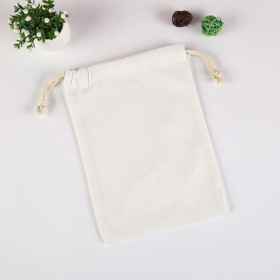 Custom Cotton Linen Drawstring Pouch Bag – Large & Small Sizes

