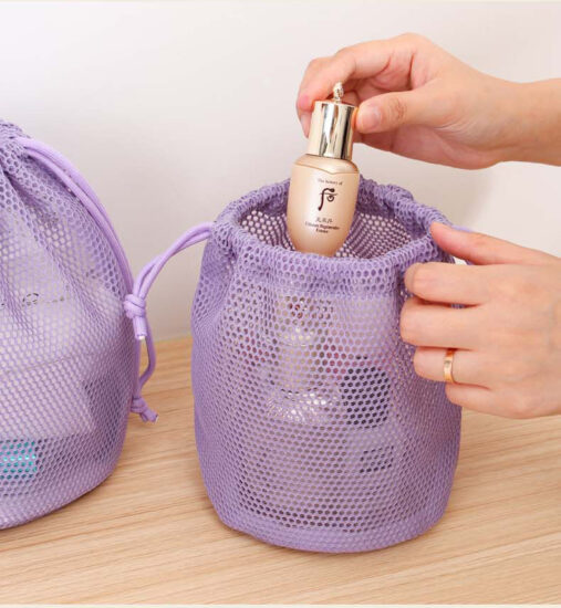 Multi-color mesh drawstring bags for toy and sports gear storage

